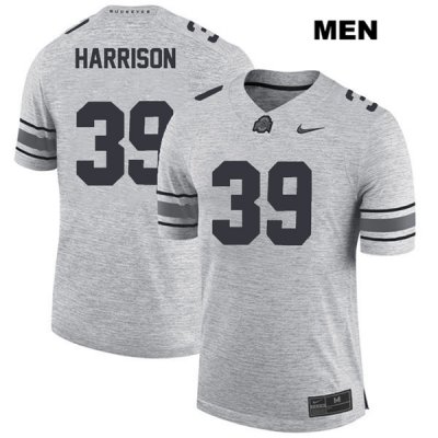 Men's NCAA Ohio State Buckeyes Malik Harrison #39 College Stitched Authentic Nike Gray Football Jersey PV20K57QX